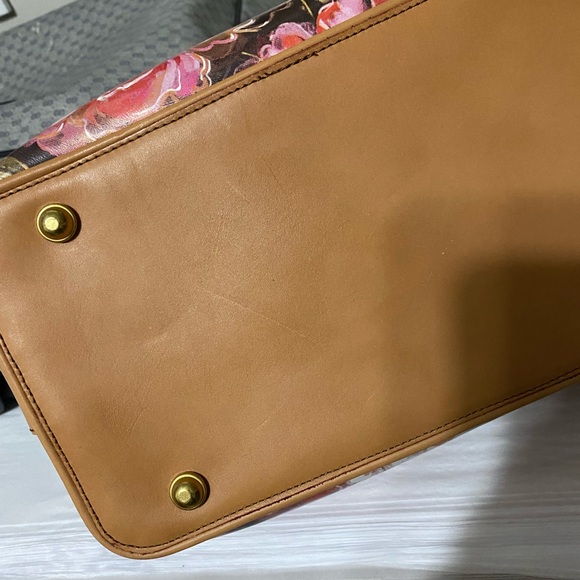 Brahmin Bucket Bag Floral Leather Large Trina Hemingway Pink Concealed Carry - Picture 16 of 16